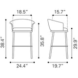ZUO Garston Barstool Brown
