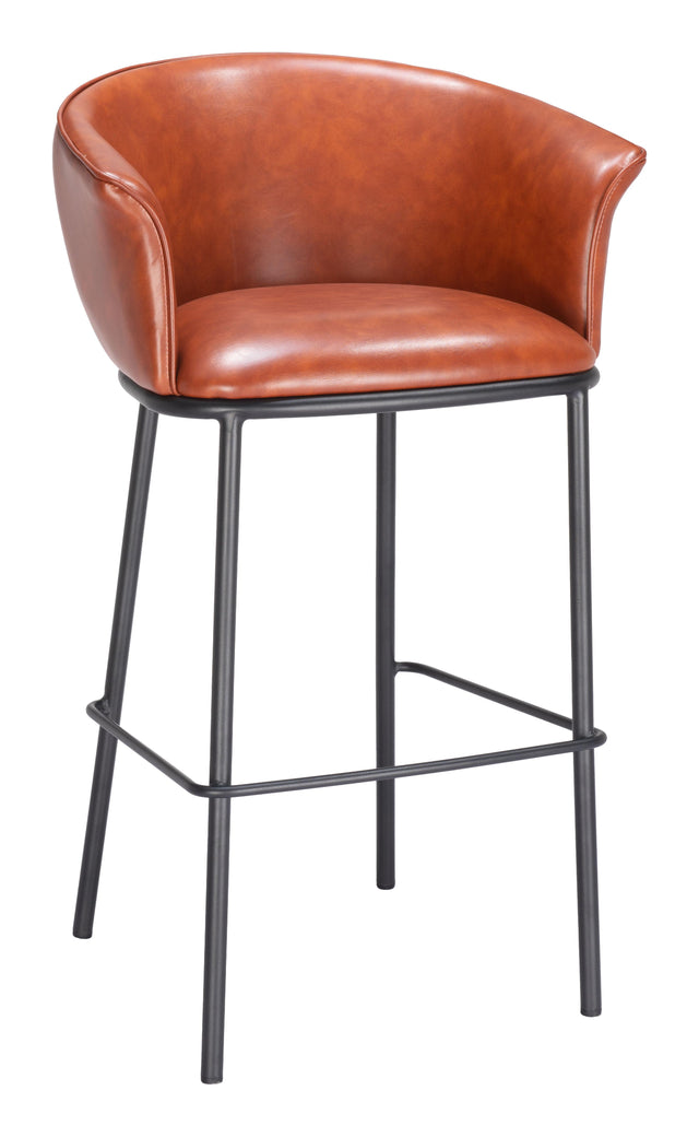 ZUO Garston Barstool Brown