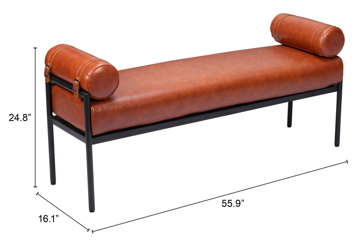 ZUO Barrow Bench Brown