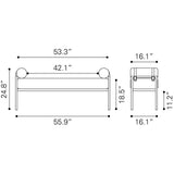 ZUO Barrow Bench Brown