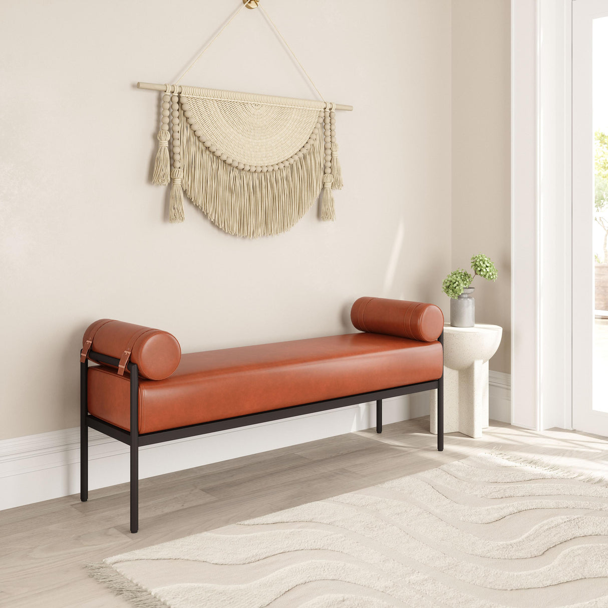 ZUO Barrow Bench Brown