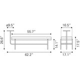 ZUO Ploce Bench Brown