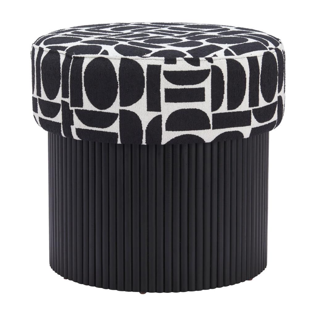 ZUO Boto Storage Ottoman Black & White