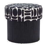 ZUO Boto Storage Ottoman Black & White