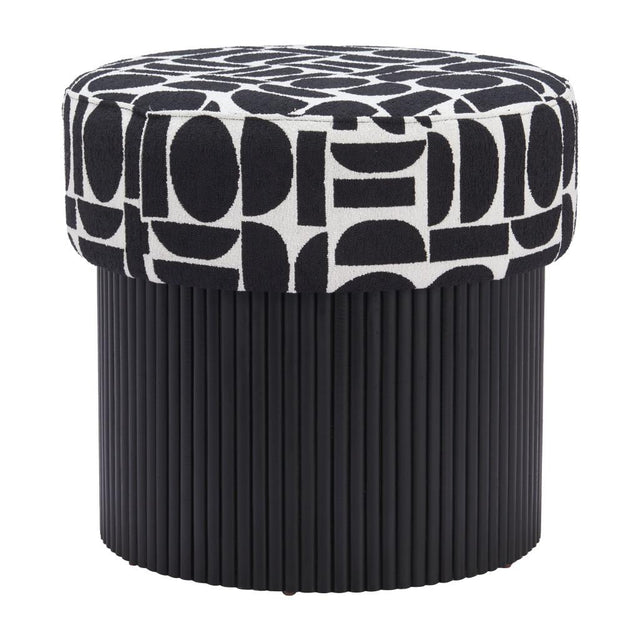 ZUO Boto Storage Ottoman Black & White