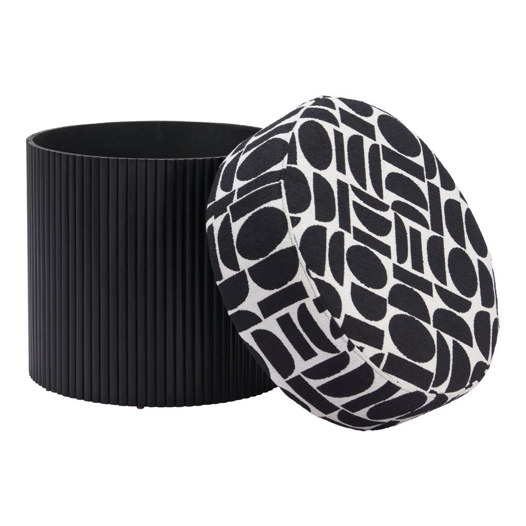 ZUO Boto Storage Ottoman Black & White