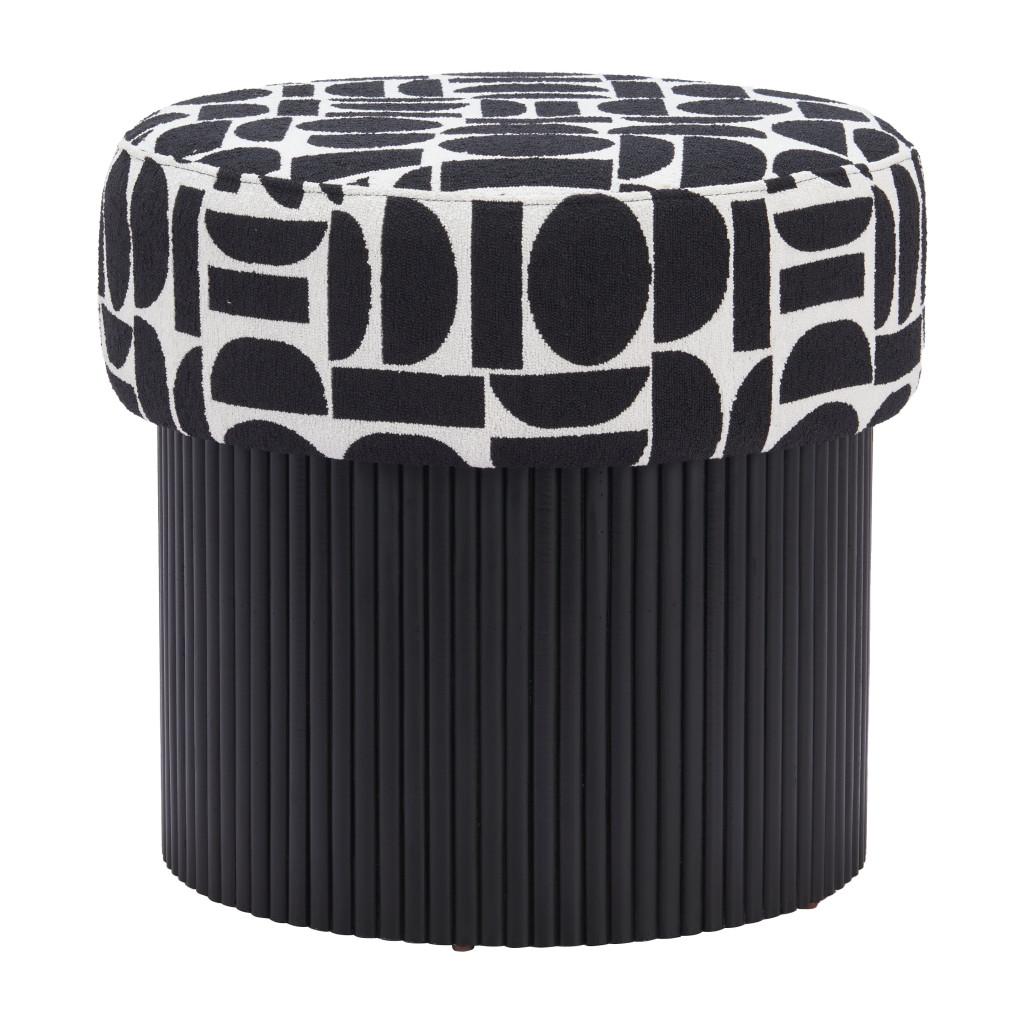 ZUO Boto Storage Ottoman Black & White