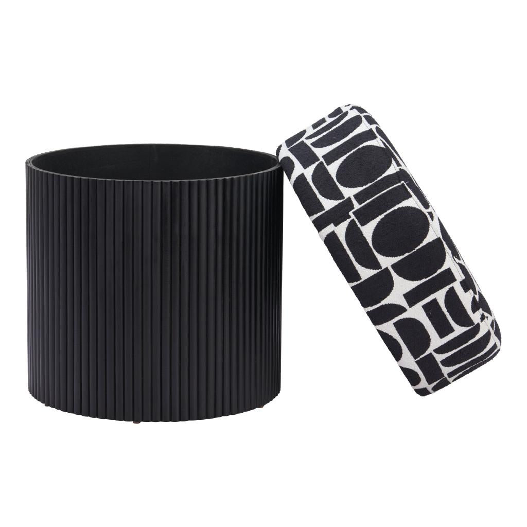 ZUO Boto Storage Ottoman Black & White