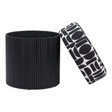 ZUO Boto Storage Ottoman Black & White