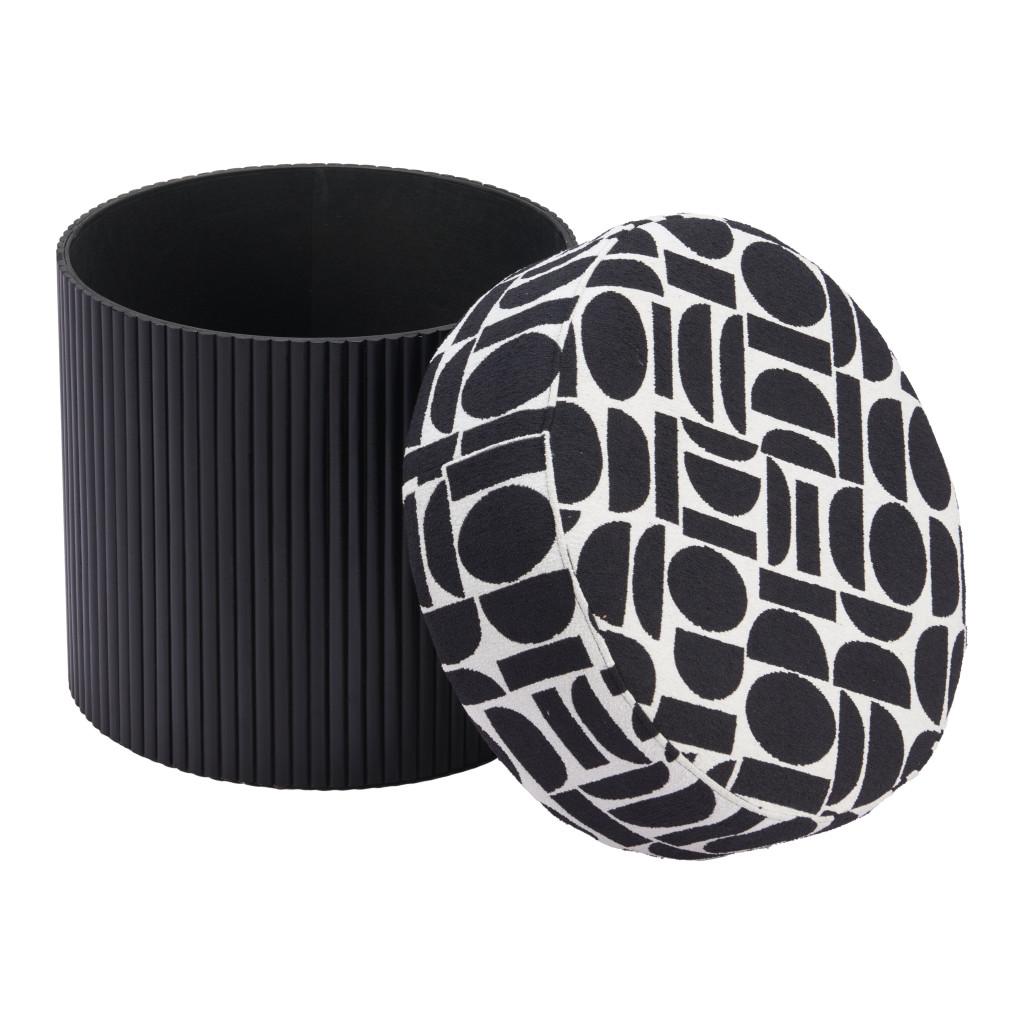 ZUO Boto Storage Ottoman Black & White