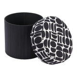 ZUO Boto Storage Ottoman Black & White