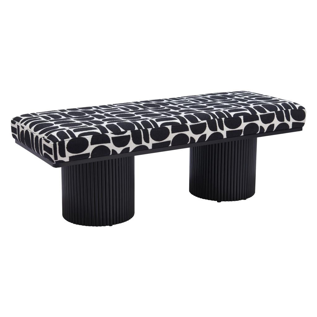 ZUO Botoia Bench Black & White
