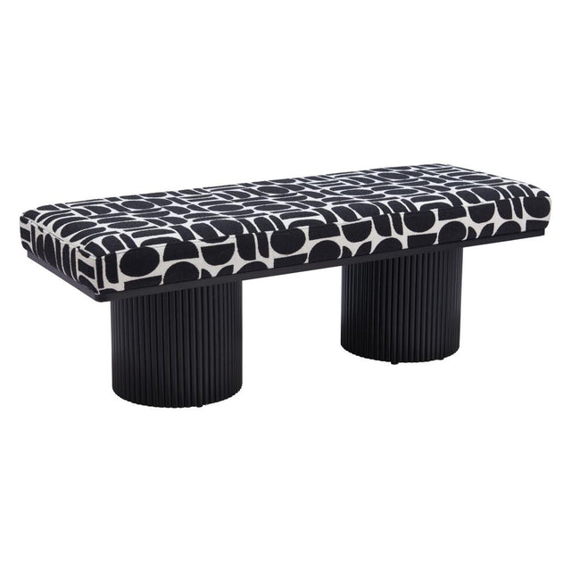 ZUO Botoia Bench Black & White