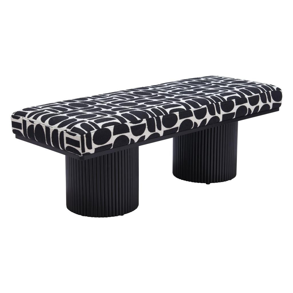 ZUO Botoia Bench Black & White