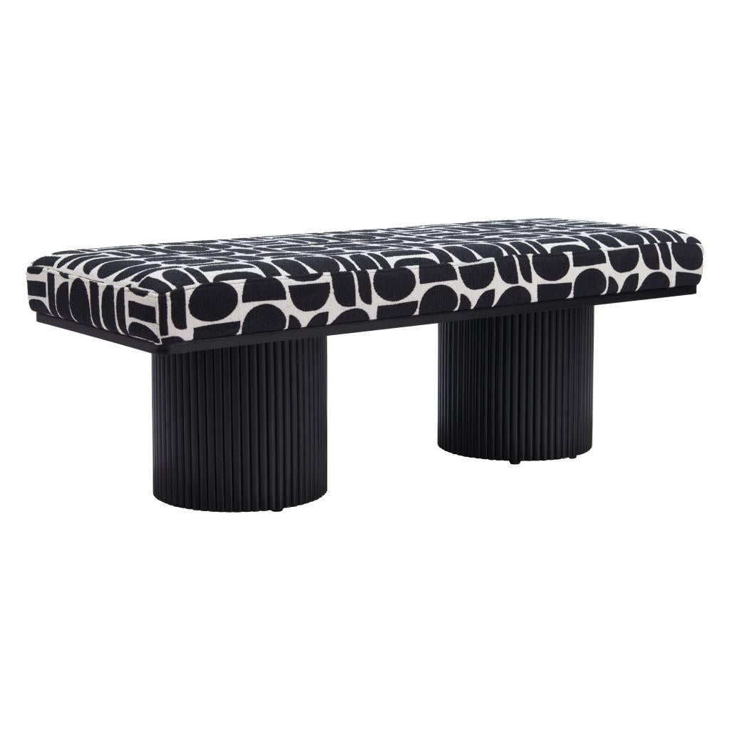 ZUO Botoia Bench Black & White