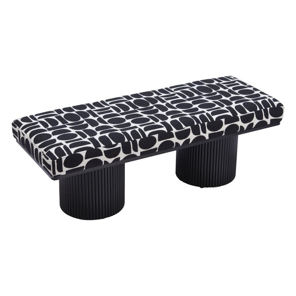 ZUO Botoia Bench Black & White