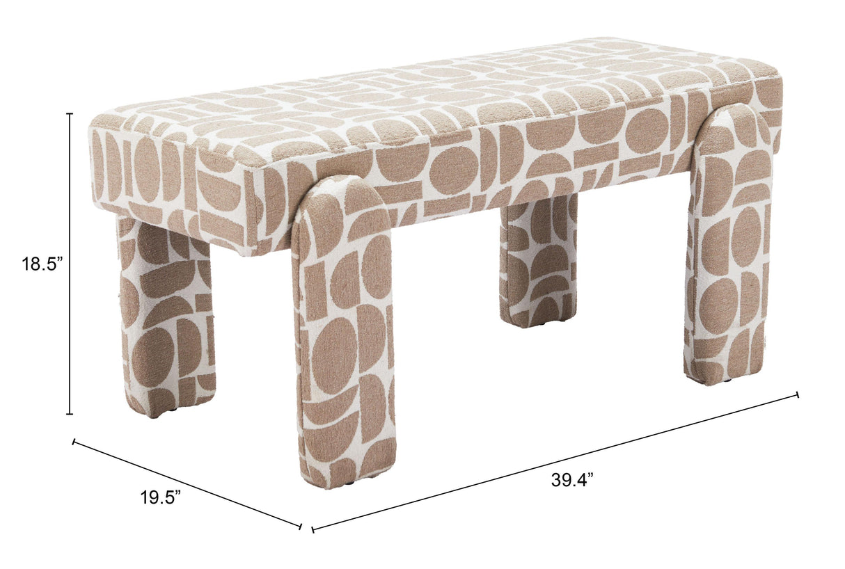 ZUO Blato Bench Gray