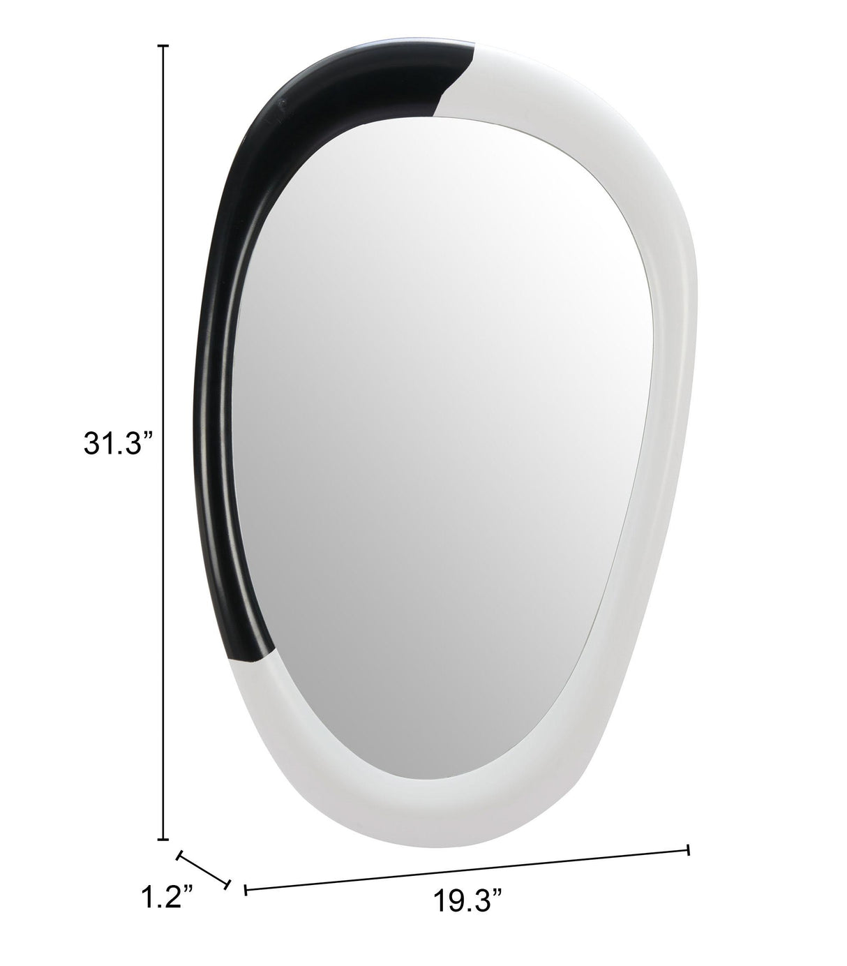 ZUO Muna Mirror White & Black