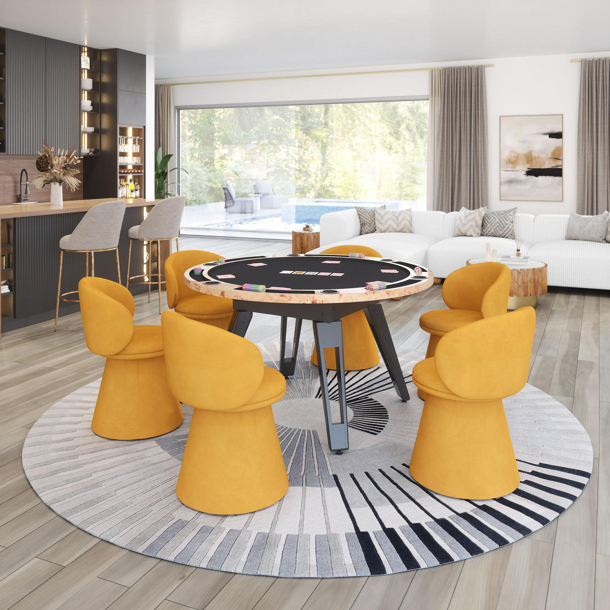 ZUO Oblic Swivel Dining Chair Orange