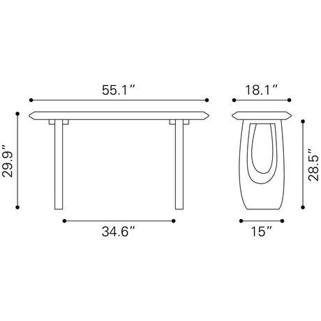 ZUO Arasan Console Table Black