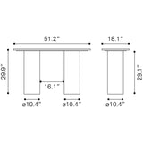 ZUO Izola Console Table White & Black
