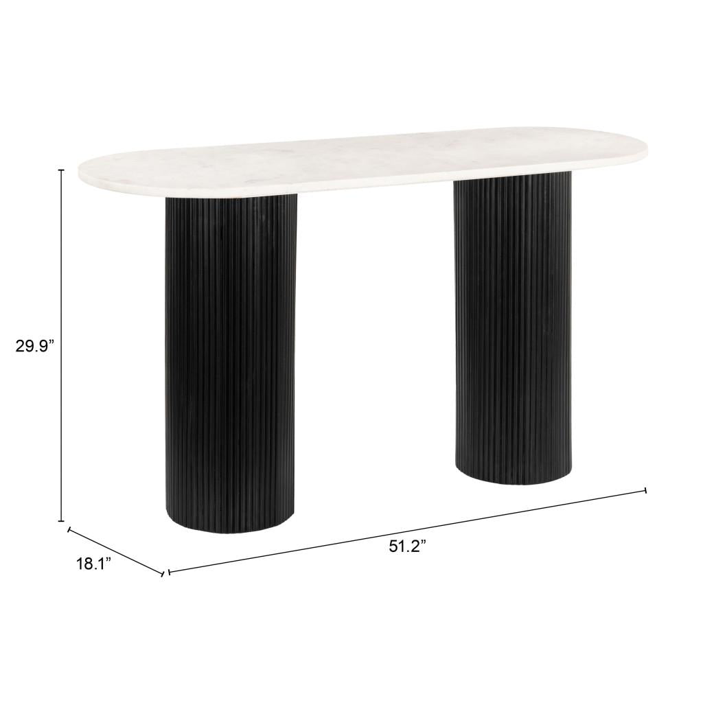 ZUO Izola Console Table White & Black
