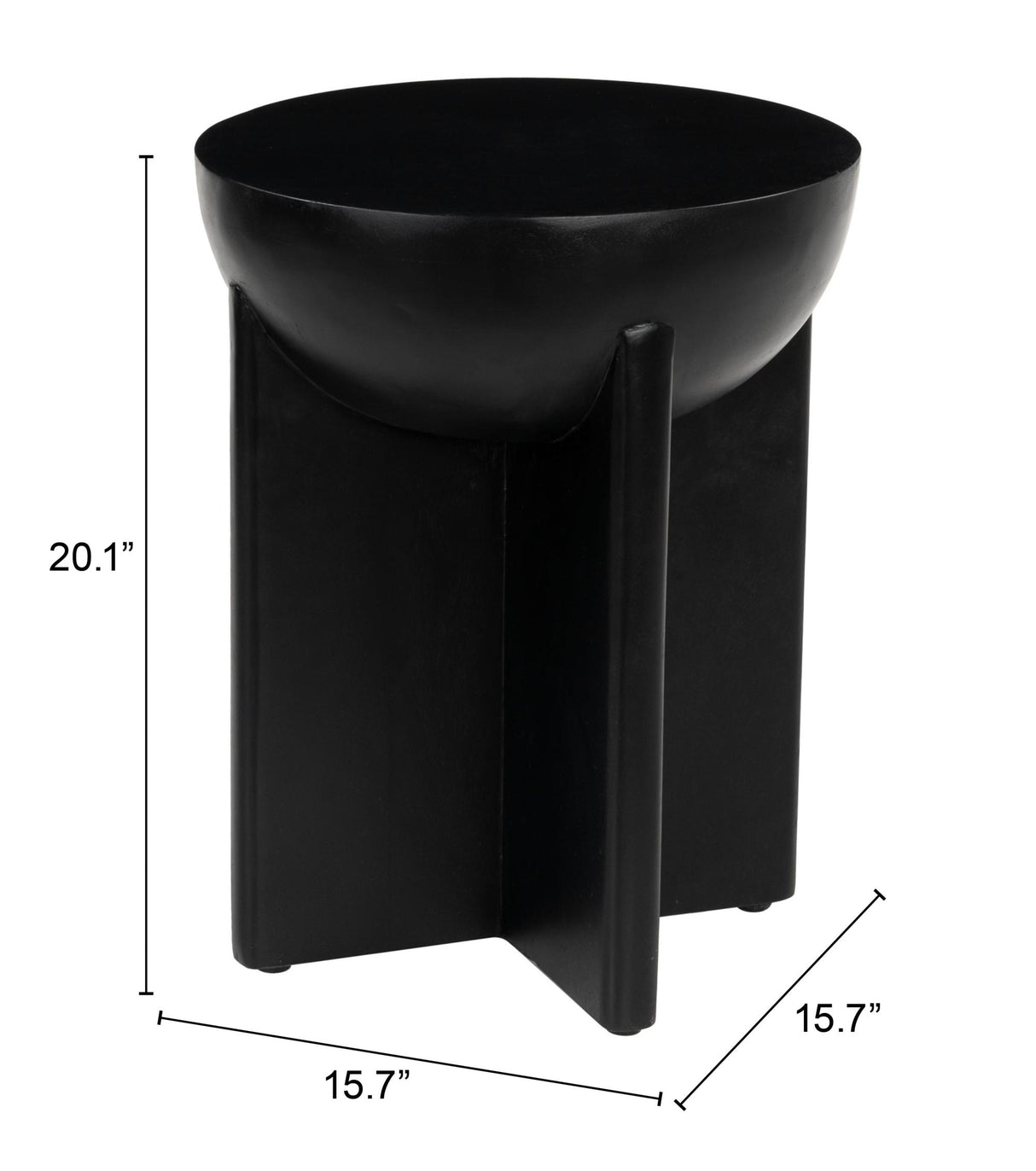 ZUO Tume Side Table Black