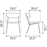 ZUO Charon Dining Chair (Set of 2) Vintage Black