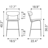 ZUO Charon Barstool (Set of 2) Vintage Brown