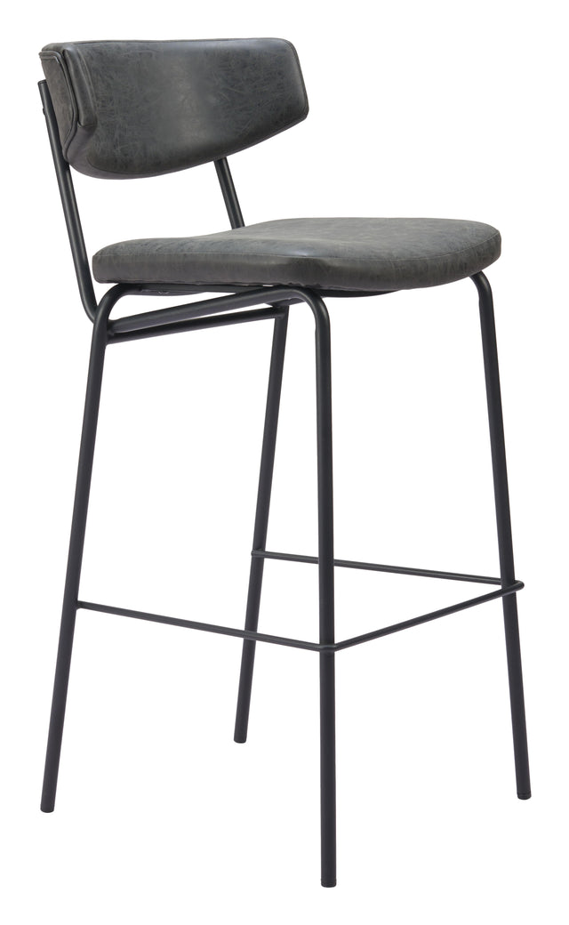 ZUO Charon Barstool (Set of 2) Vintage Black