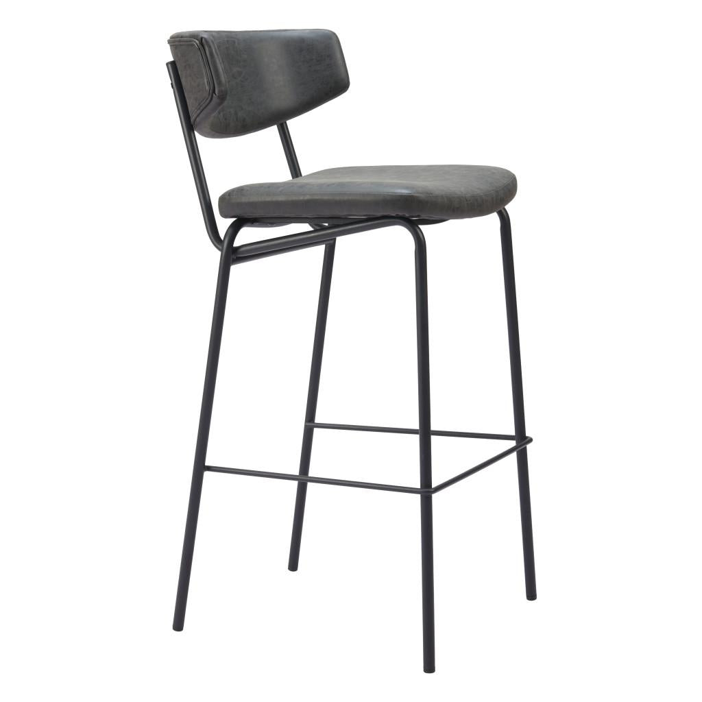 ZUO Charon Barstool (Set of 2) Vintage Black