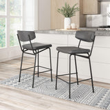 ZUO Charon Counter Stool (Set of 2) Vintage Black