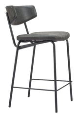 ZUO Charon Counter Stool (Set of 2) Vintage Black