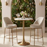 ZUO Nordhavn Swivel Barstool Beige & Gold