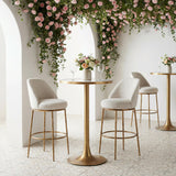 ZUO Nordhavn Swivel Barstool Beige & Gold