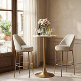 ZUO Nordhavn Swivel Barstool Beige & Gold