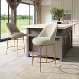 ZUO Nordhavn Swivel Counter Stool Beige & Gold