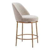 ZUO Nordhavn Swivel Counter Stool Beige & Gold