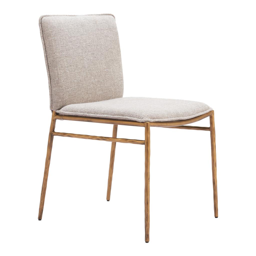 ZUO Nordvest Dining Chair Beige & Gold