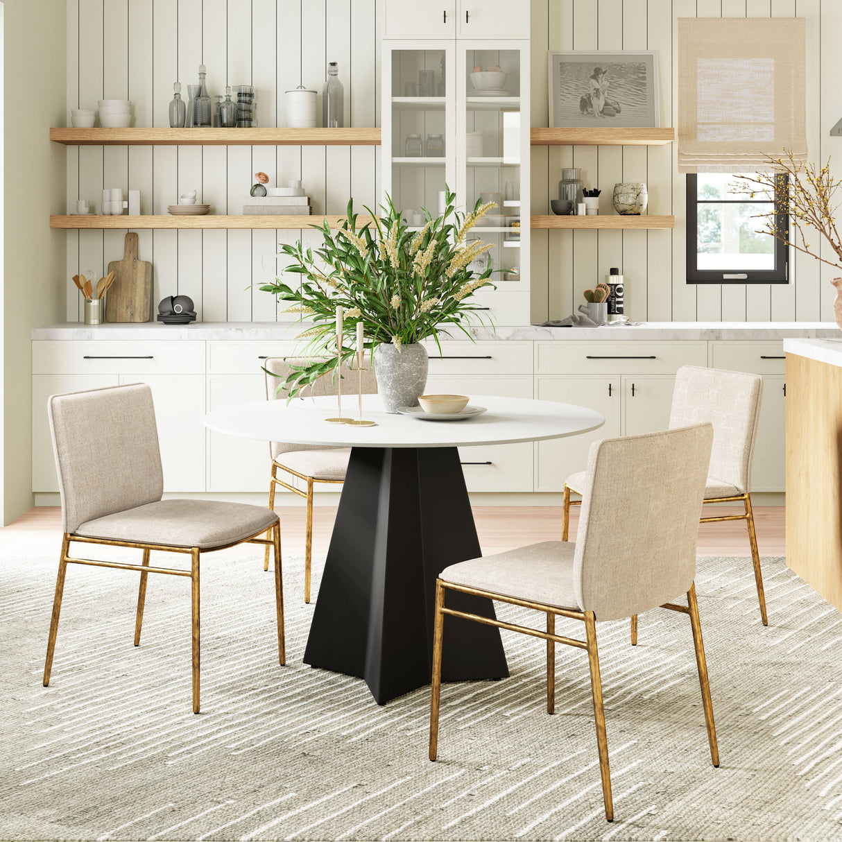 ZUO Nordvest Dining Chair Beige & Gold