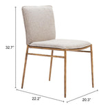 ZUO Nordvest Dining Chair Beige & Gold