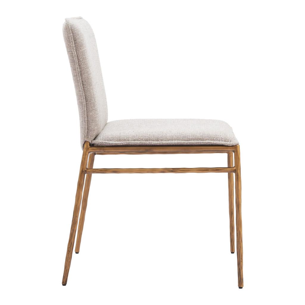 ZUO Nordvest Dining Chair Beige & Gold