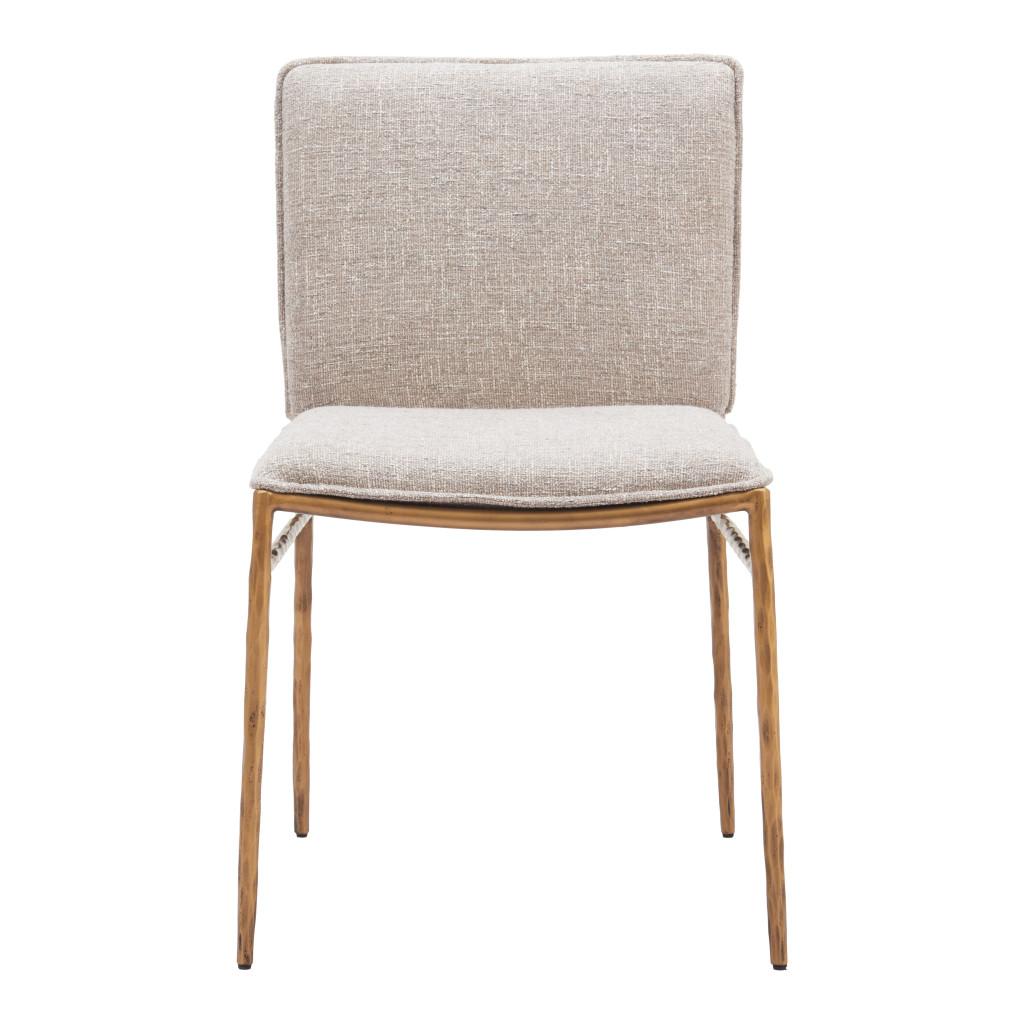 ZUO Nordvest Dining Chair Beige & Gold