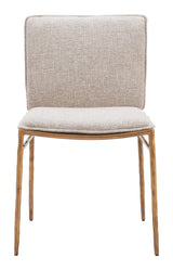 ZUO Nordvest Dining Chair Beige & Gold