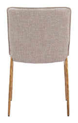 ZUO Nordvest Dining Chair Beige & Gold
