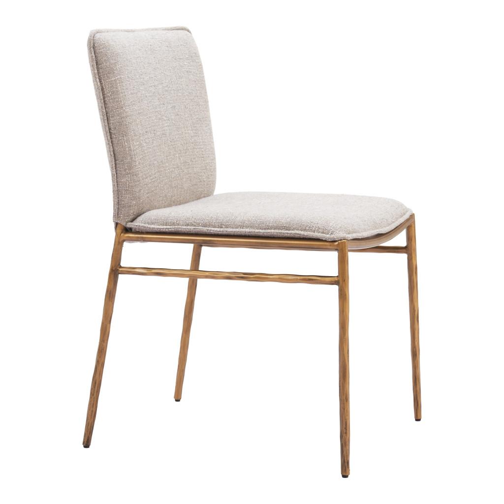 ZUO Nordvest Dining Chair Beige & Gold