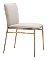 ZUO Nordvest Dining Chair Beige & Gold