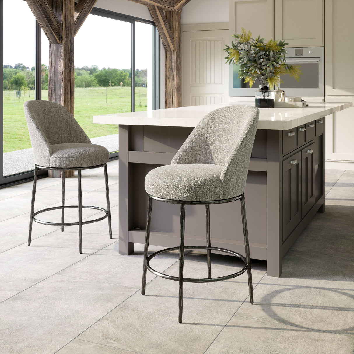 ZUO Nordhavn Swivel Counter Stool Gray