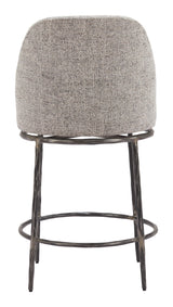 ZUO Nordhavn Swivel Counter Stool Gray