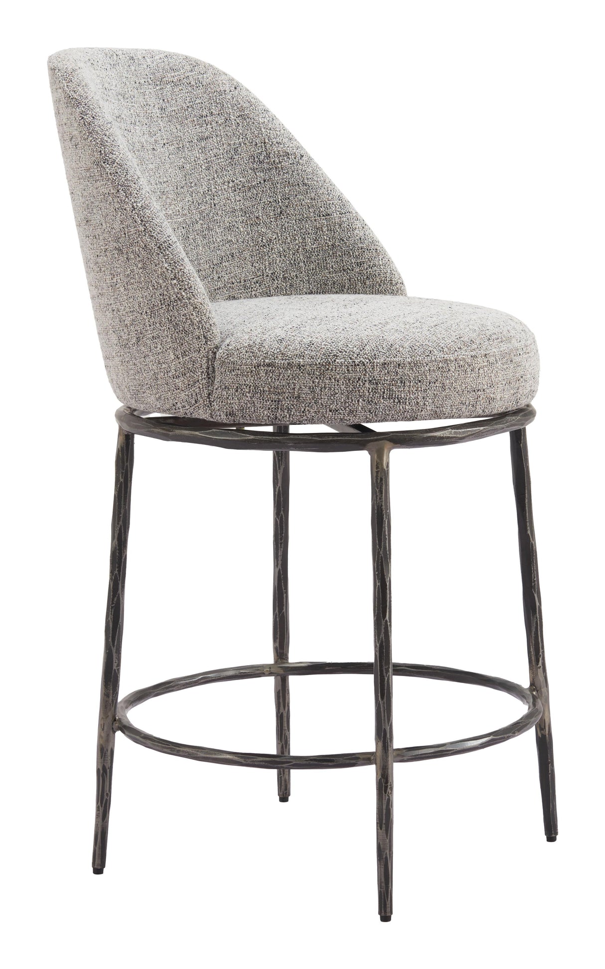 ZUO Nordhavn Swivel Counter Stool Gray